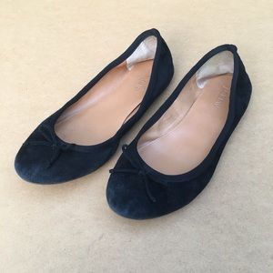 J. Crew Black Suede Ballerina Flats Size 7.5